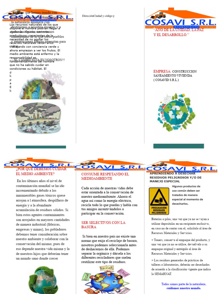 TRIPTICO | PDF | Residuos | Entorno natural