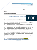 MAPA - Material de Avaliação Prática Da Aprendizagem: Acadêmico: R.A. Curso: Disciplina: FISIOLOGIA HUMANA