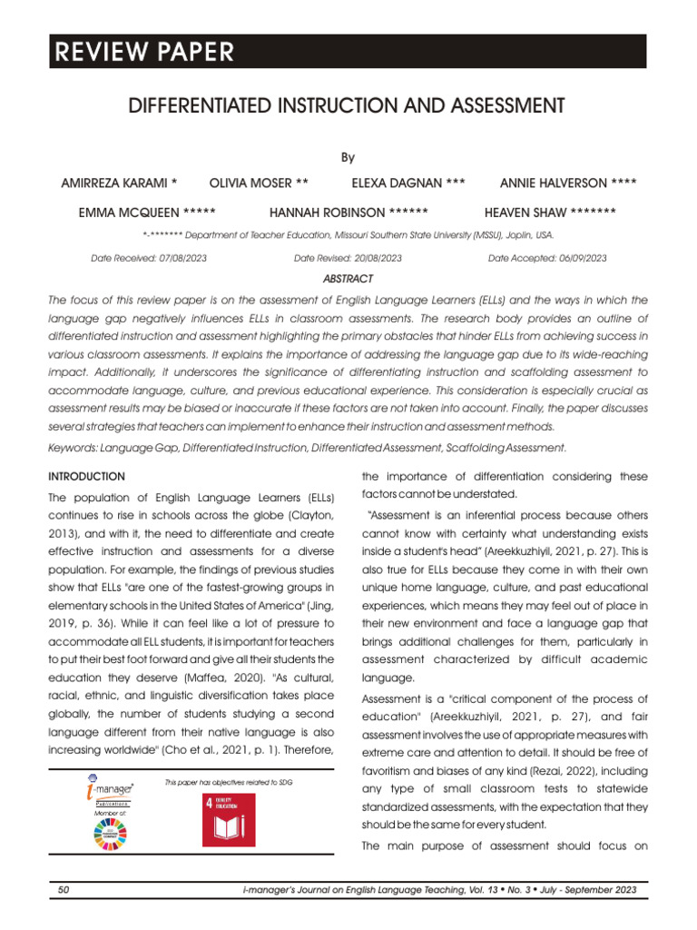ELL Assessment Strategies | PDF | Educational Assessment ...