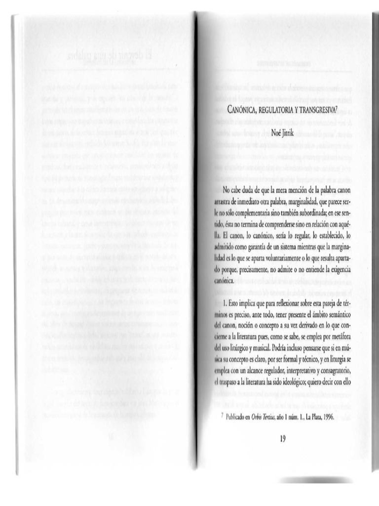 Jitrik - Canónica, Regulatoria y Transgresiva | PDF