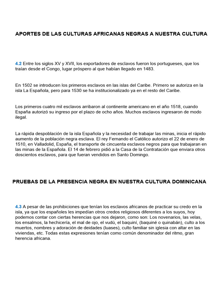 Aportes de La Cultura Africana | PDF