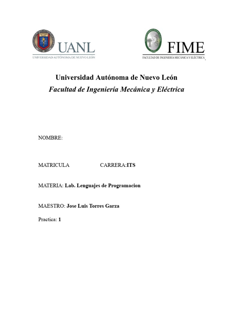 Practica 1 | PDF | Lenguaje de programación | Programación de computadoras