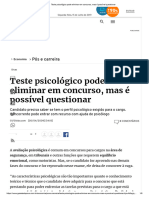 Teste Psicológico Pode Eliminar em Concurso, Mas É Possível Questionar