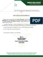 Declaração de Cursando - 2 Lic. - Valéria Domiciano - 2 LICENCIATURA EM ARTES VISUAIS - EAD