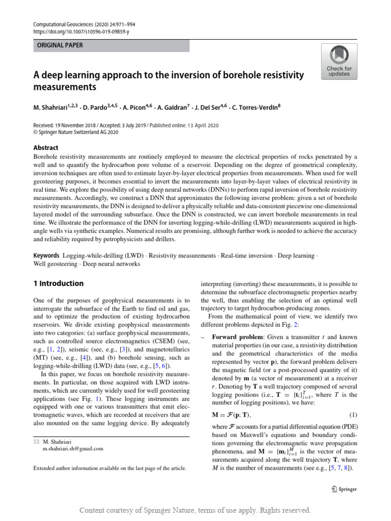 Deep Learning for Borehole Resistivity Inversion | PDF | Deep Learning ...