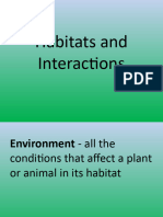 Warm Ups Habitats and Interactions