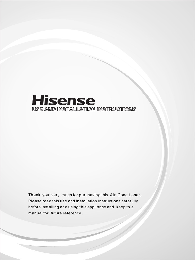 Hisense Air Conditioner User Manual Pdf