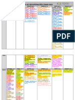 Calendário Recuperações Finais - 2023 - Famílias