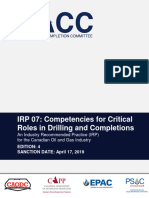 IRP 7 Competencies For Critical Roles in Drilling and Completions 2019
