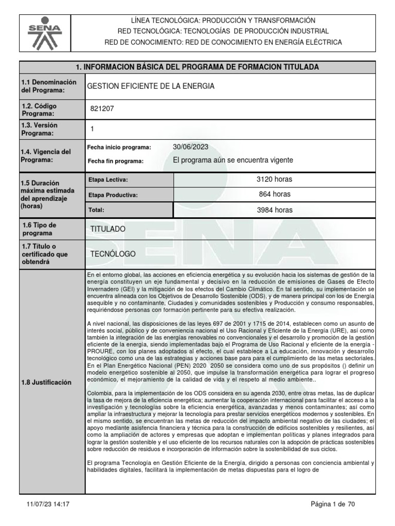 Gestión Eficiente de la Energía SENA | PDF | Uso eficiente de energía ...