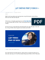 TỰ HỌC LẬP TRÌNH PHP