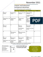 November 2011 Workshop Calendar