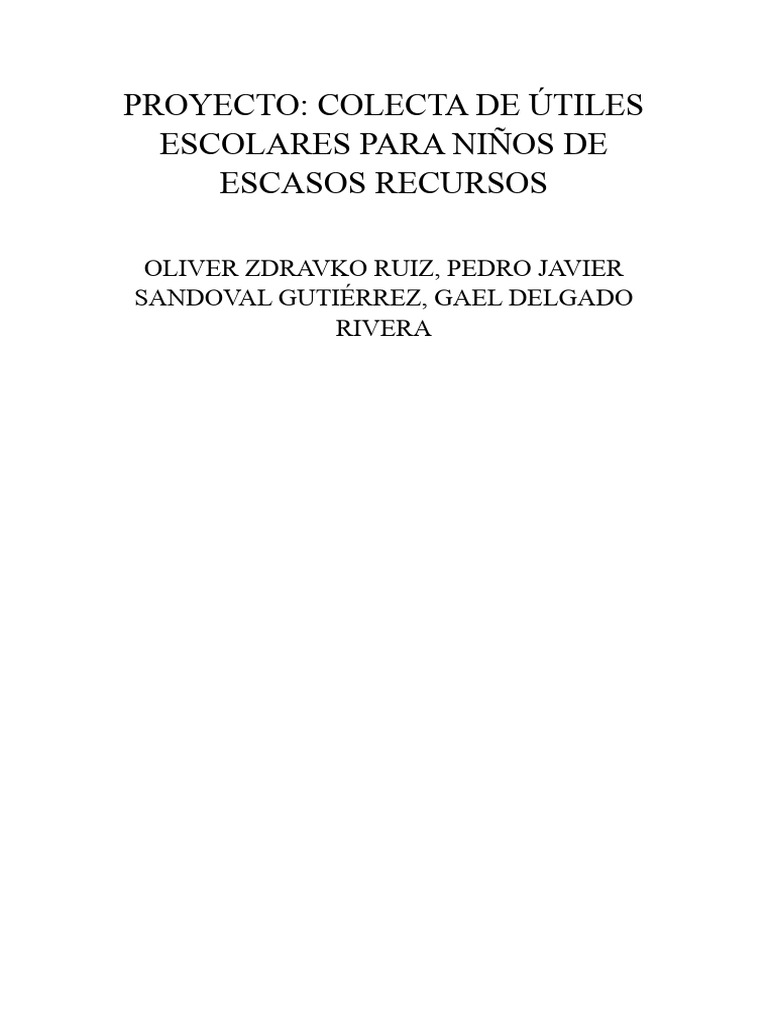Colecta Escolar Solidaria | PDF | Educación primaria