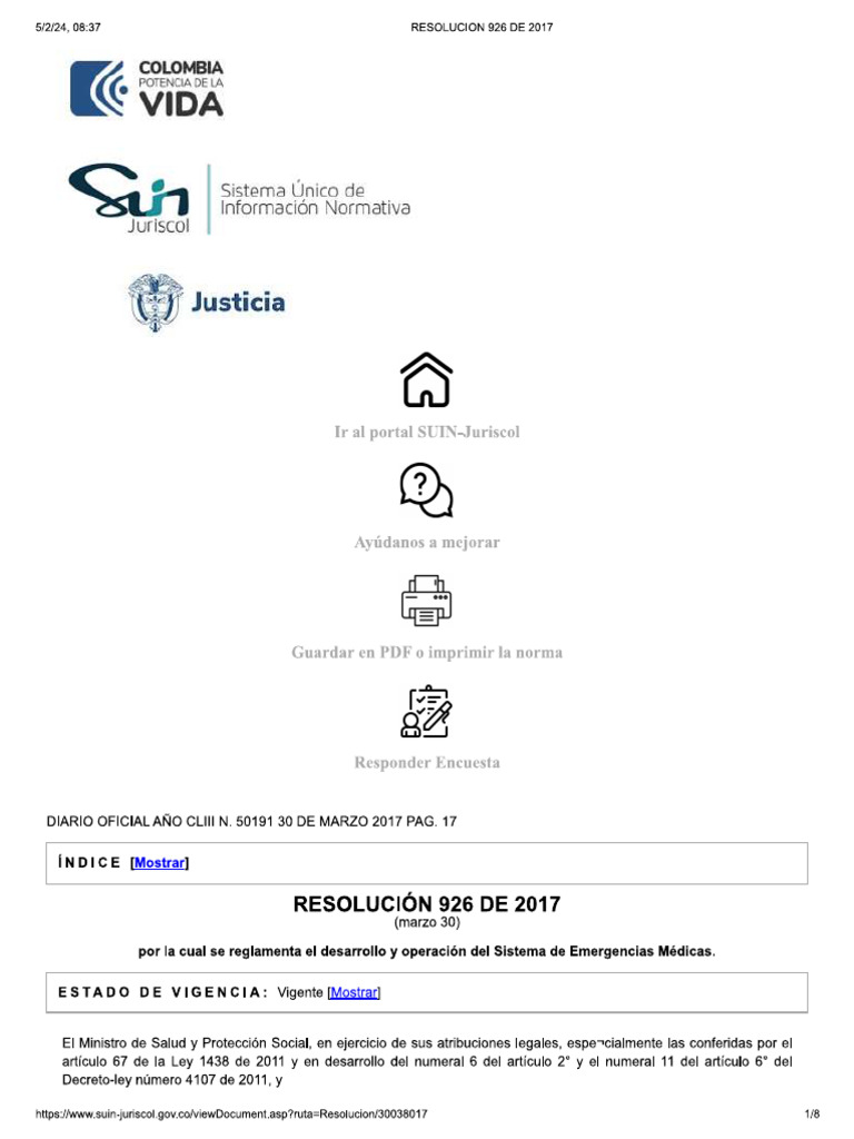 Resolucion 926 de 2017 SEM | PDF