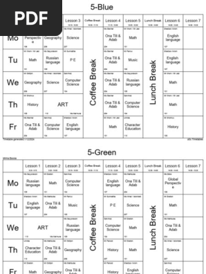 Timetable