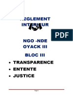 Reglement Interieur Ngo Nde Oyack