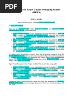 Contoh Notulen Rapat Umum Pemegang Saham (Rups) | PDF