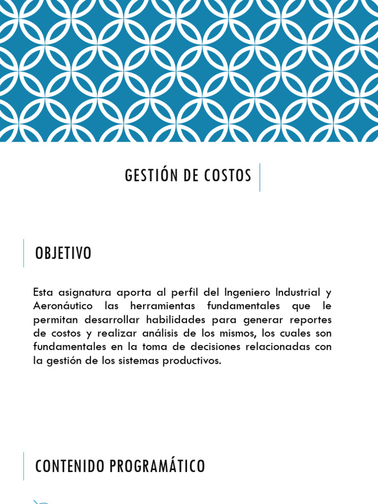 Gestión de Costos en Ingeniería Industrial | PDF | Contabilidad | Costo