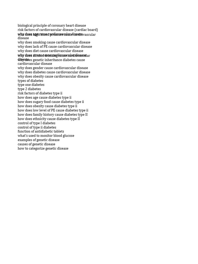 Coronary Heart Disease & Diabetes Risks | PDF | Cardiovascular Diseases ...