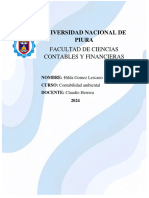 Universidad Nacional de Piura: Facultad de Ciencias Contables Y Financieras