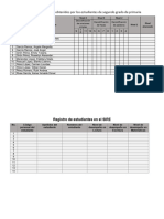 Registro de Resultados Obtenidos Por Los Estudiantes de Segundo Grado de Primaria