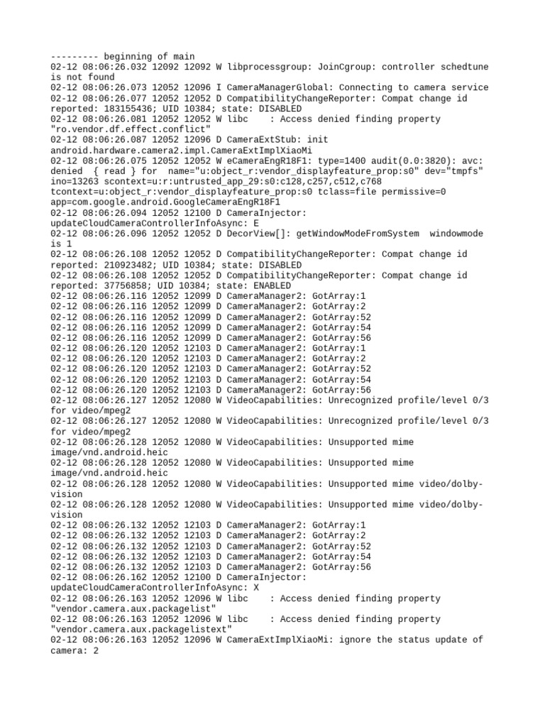 Camera Service Error Log Analysis | PDF | Java (Programming Language ...