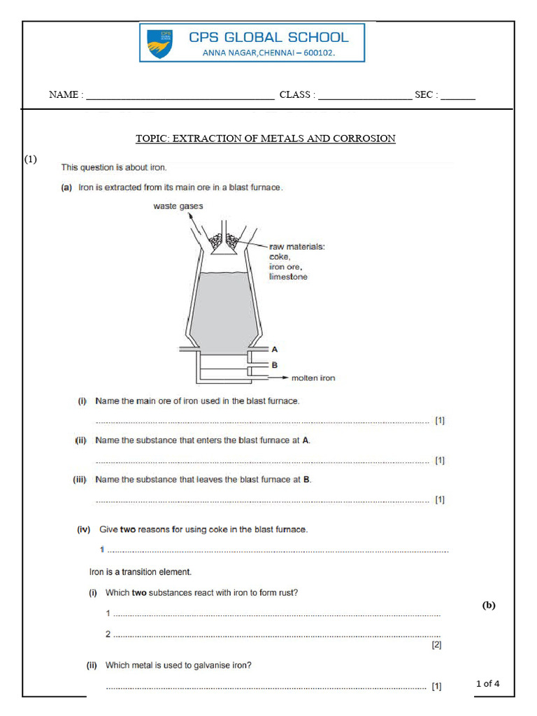 Worksheeth - Extraction of Metal | Download Free PDF | Aluminium | Oxide