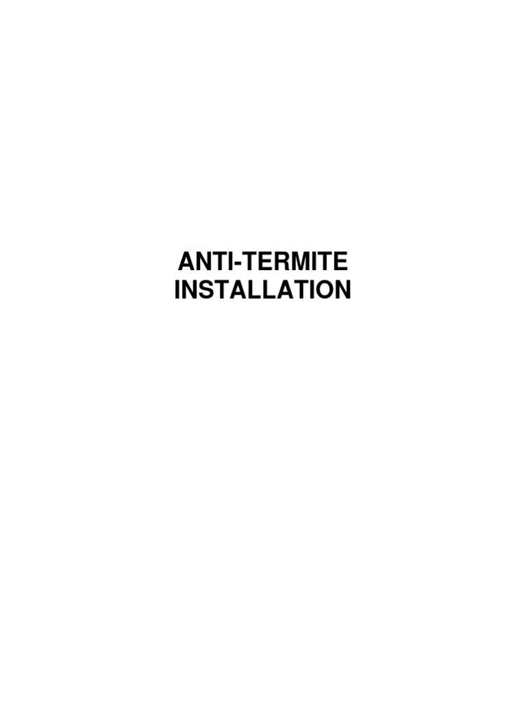 Anti-Termite Installation Guide | PDF | Concrete | Stainless Steel