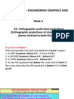 Ex. No 4 - Orthographic Multi-View Projections (Orthographic Projections of Straight Lines and Planes Inclined To Both The Planes)