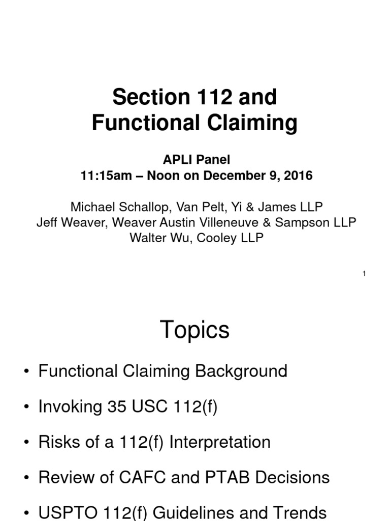 Understanding 35 USC 112(f) Claims | PDF | Title 35 Of The United ...