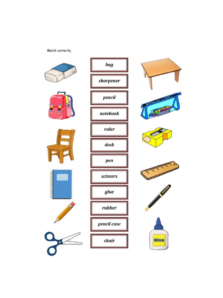 LK Bahasa Inggris Benda Dalam Kelas | PDF