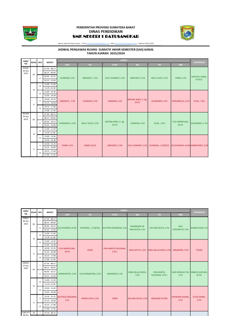 Jadwal pengawas ujian sas gnj 23 24 pdf