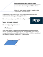 Quadrilaterals and Types of Quadrilaterals