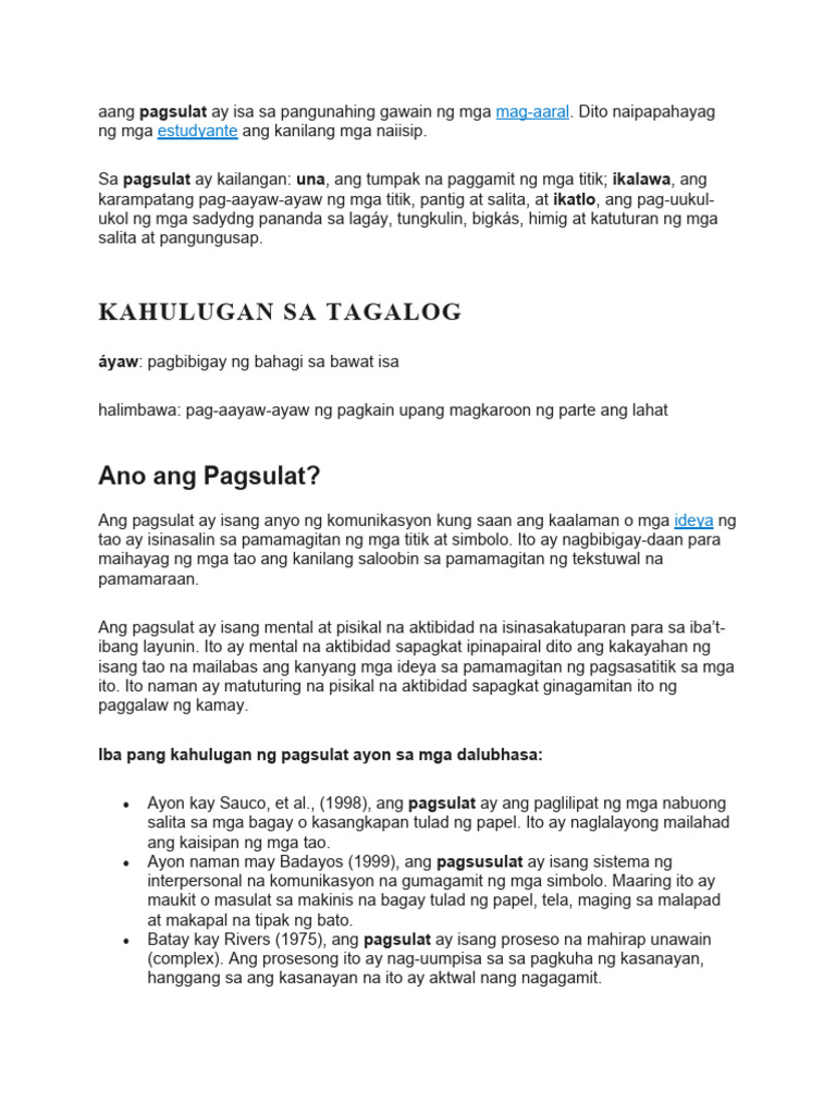 Pagsulat | PDF