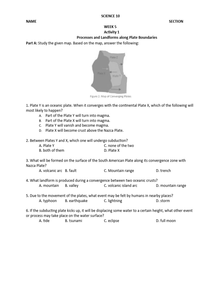 Week 5 Processes And Landforms Along Plate Boundaries Pdf Plate