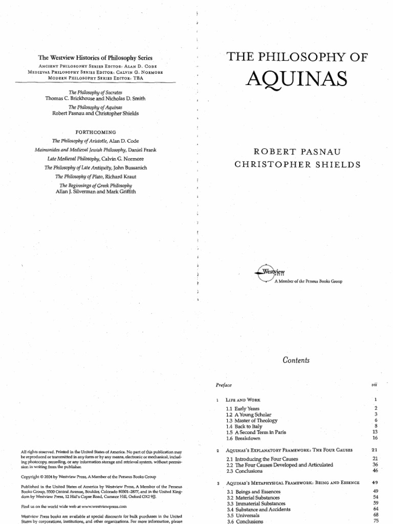 Robert Pasnau, Christopher Shields - The Philosophy of Aquinas (The ...