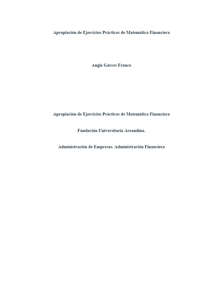 Ejercicios de Matemática Financiera Aplicada | PDF | Interés | Finanzas ...