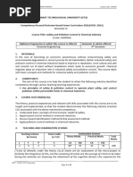 Safety and Pollution Control in Chemical Industry Course Code: 4340504