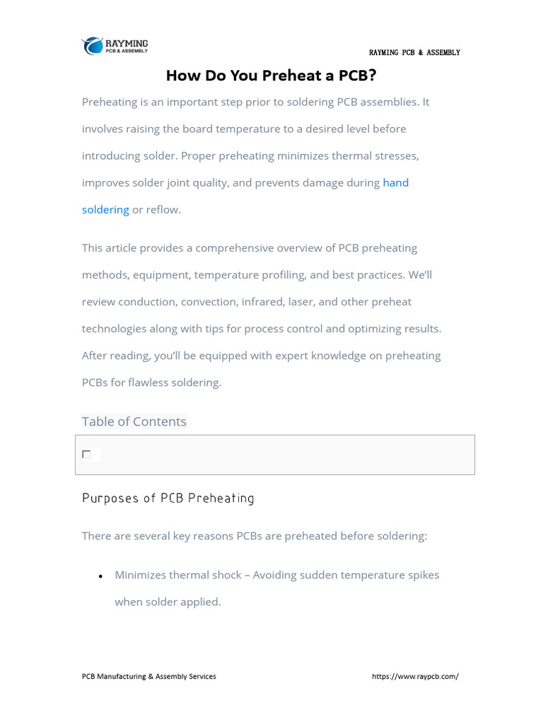 How Do You Preheat A PCB PDF