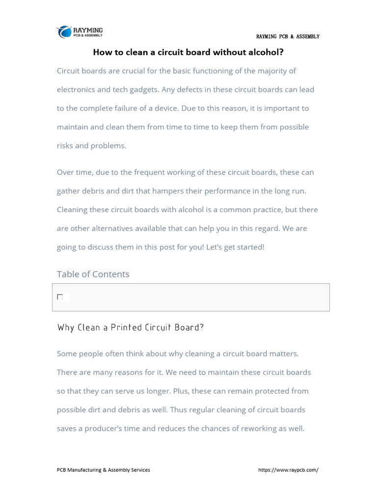 How to Clean a Circuit Board Without Alcohol PDF Printed Circuit