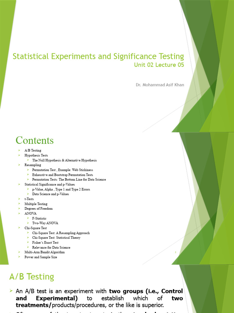 Statistical Experiments & A/B Testing Guide | PDF