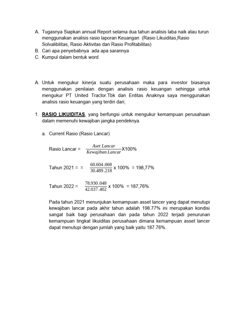 Tugasnya Siapkan Annual Report Selama Dua Tahun Analisis Laba Naik Atau ...