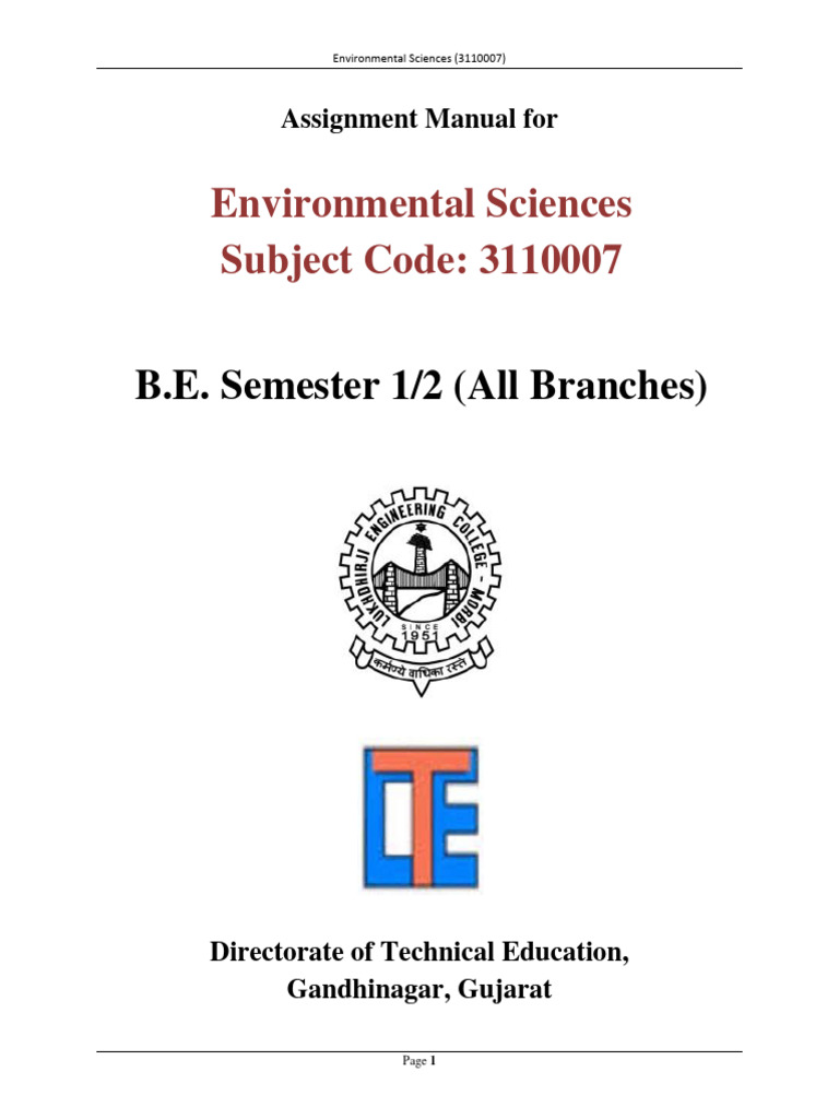 ES Assignment - 3110007 | PDF | Waste | Natural Environment