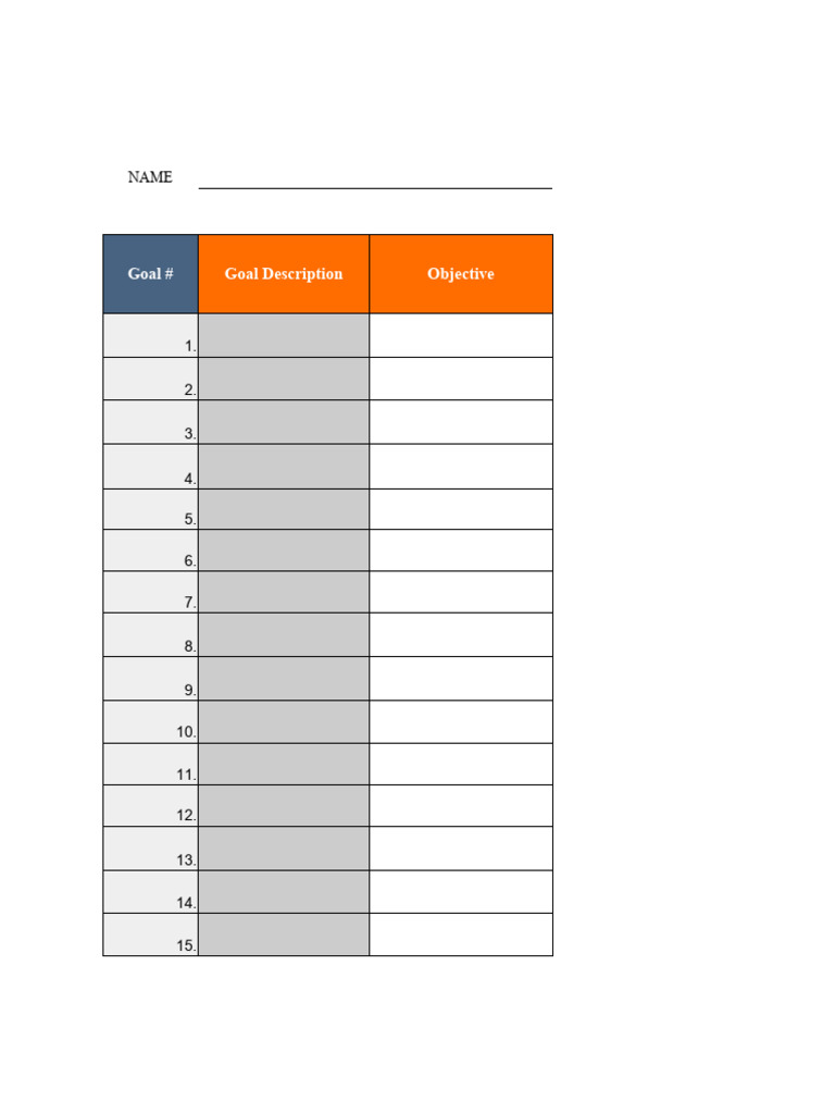 Business Goal Setting Template | PDF