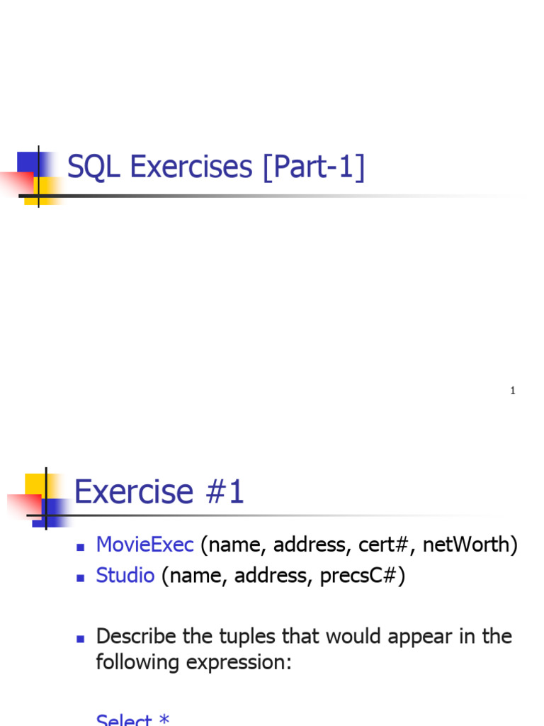 SQL Exercises and Solutions Guide | PDF | Computing | Computer Programming