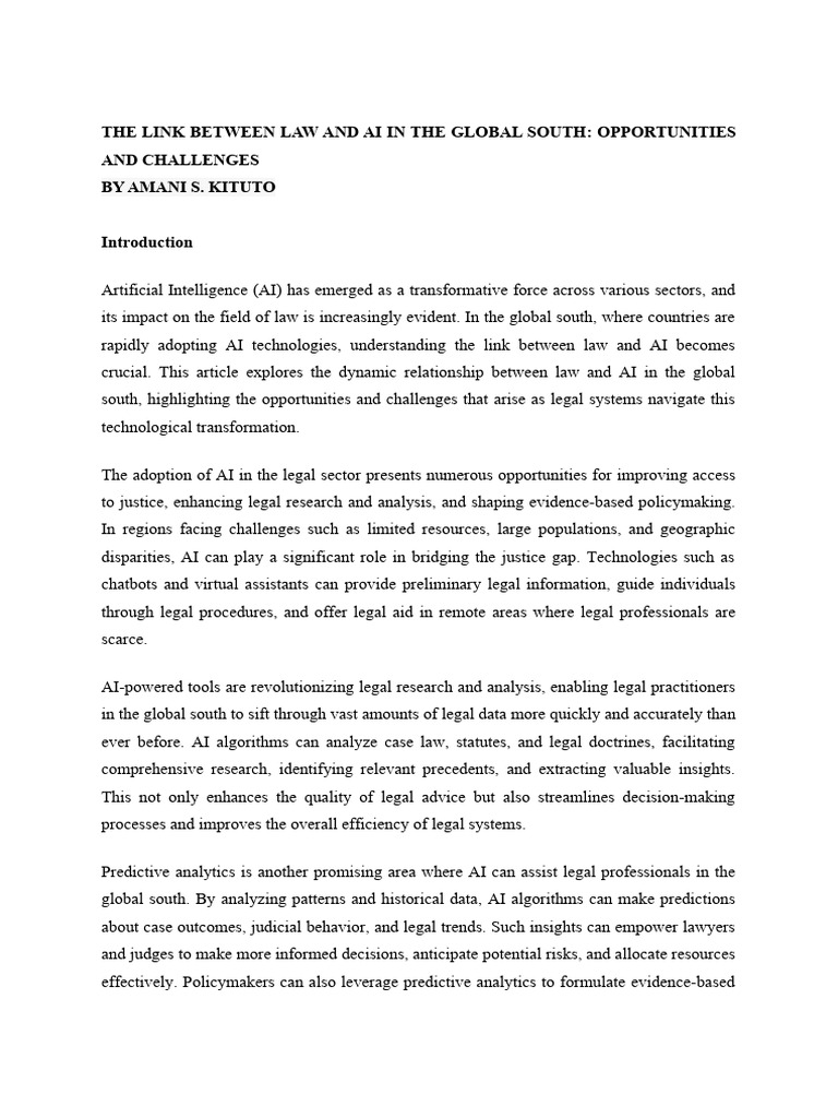 The Link Between Law and Ai in The Global South | PDF | Social Science ...