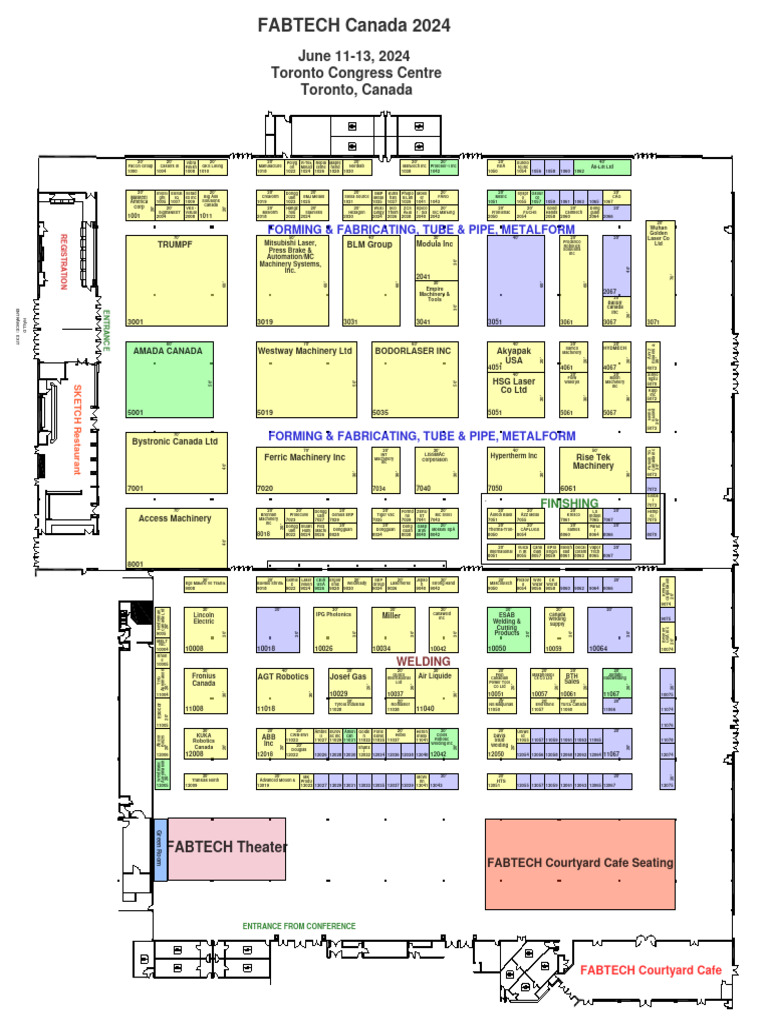 Floorplan Fabtech Toronto 2024 PDF Mechanical Engineering
