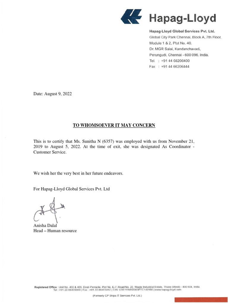 Hapag Lloyd Official Name