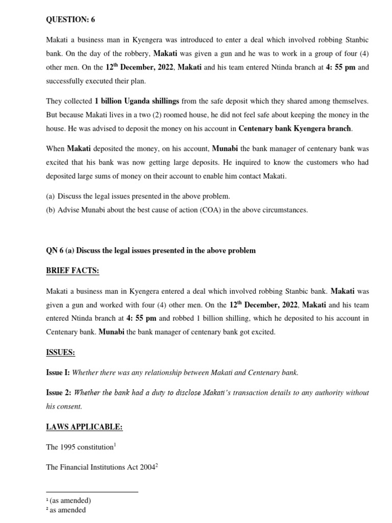Legal Implications of Bank Robbery | PDF | Money Laundering | Online ...