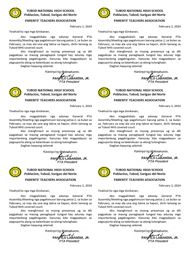 Letter For GPTA Assembly | PDF